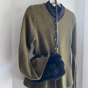 H&M Khaki Button-Up Women's Cardigan